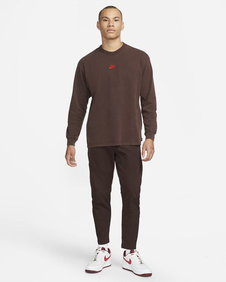 Camiseta Nike Sportswear Long-Sleeve Hombre Marrones Rojas | PSWET-1027