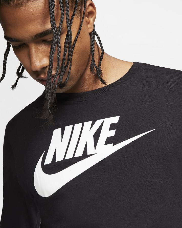 Camiseta Nike Sportswear Long-Sleeve Hombre Negras Blancas | XCOGB-6287
