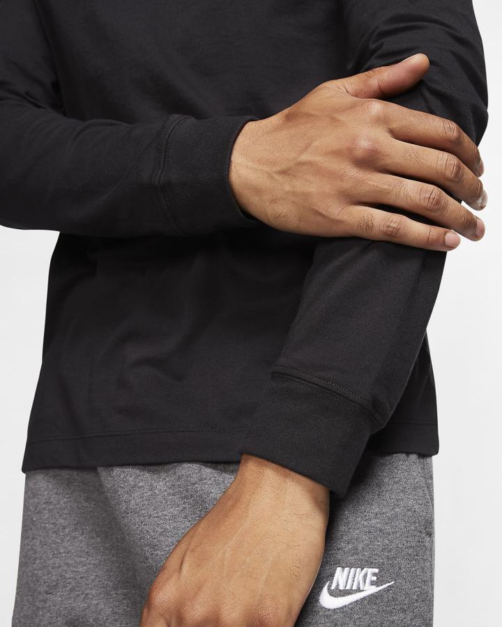 Camiseta Nike Sportswear Long-Sleeve Hombre Negras Blancas | XCOGB-6287