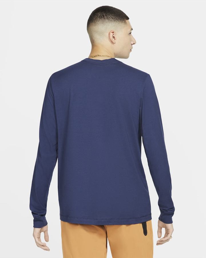 Camiseta Nike Sportswear Long-Sleeve Hombre Azul Marino Blancas | XFTOY-0815