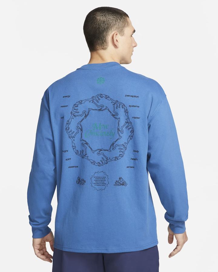 Camiseta Nike Sportswear Long-Sleeve Hombre Azules Oscuro | XKZPY-1956