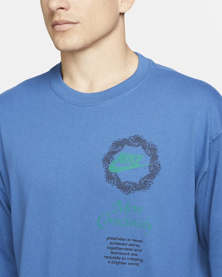Camiseta Nike Sportswear Long-Sleeve Hombre Azules Oscuro | XKZPY-1956