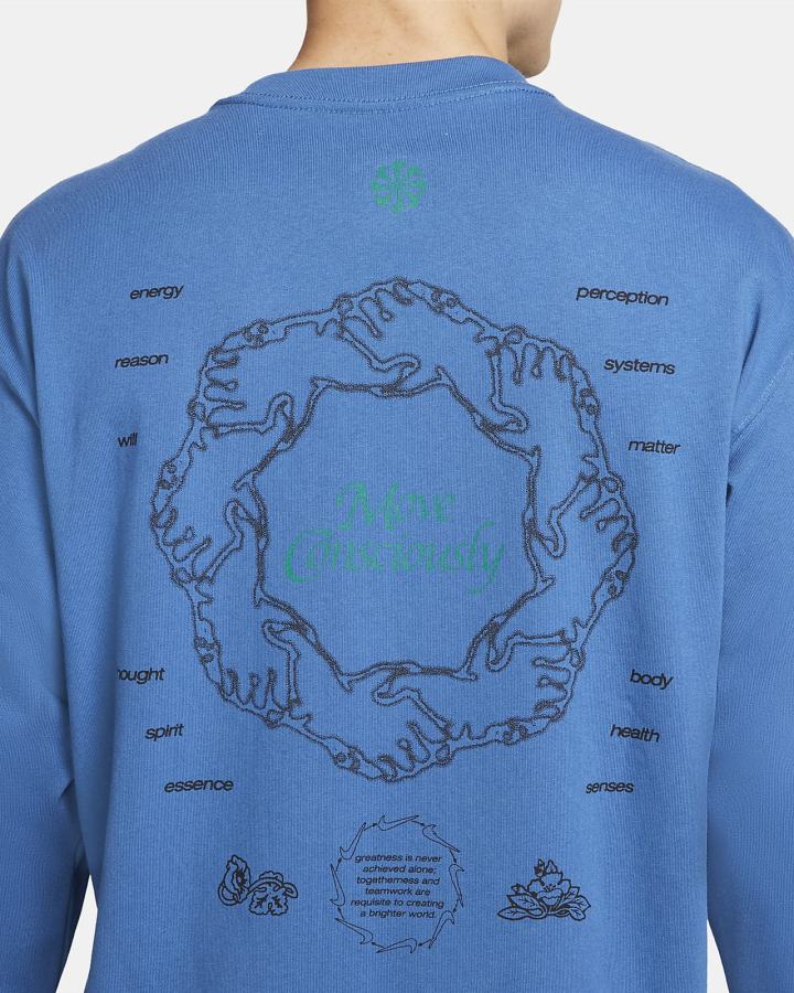 Camiseta Nike Sportswear Long-Sleeve Hombre Azules Oscuro | XKZPY-1956