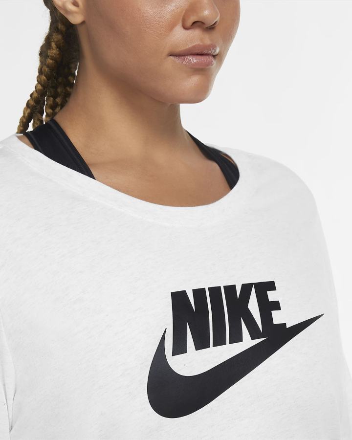 Camiseta Nike Sportswear Long-Sleeve Mujer Blancas Negras | ASECV-1325