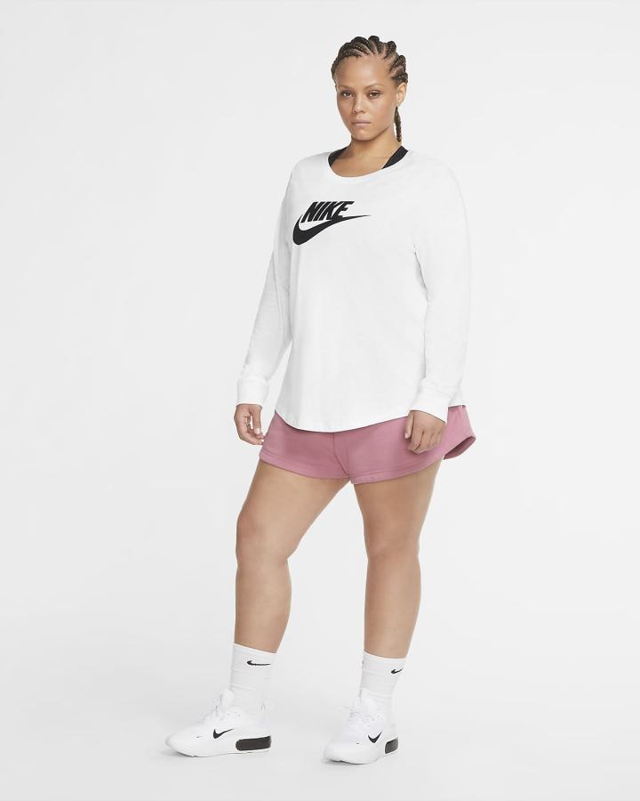 Camiseta Nike Sportswear Long-Sleeve Mujer Blancas Negras | ASECV-1325