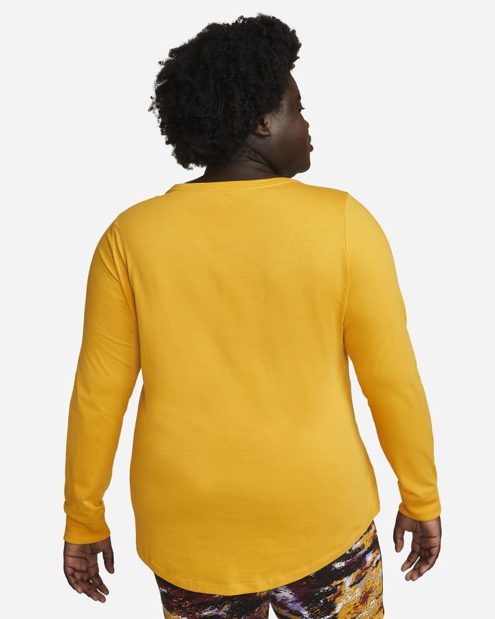 Camiseta Nike Sportswear Long-Sleeve Mujer Amarillo | EQMOV-9068