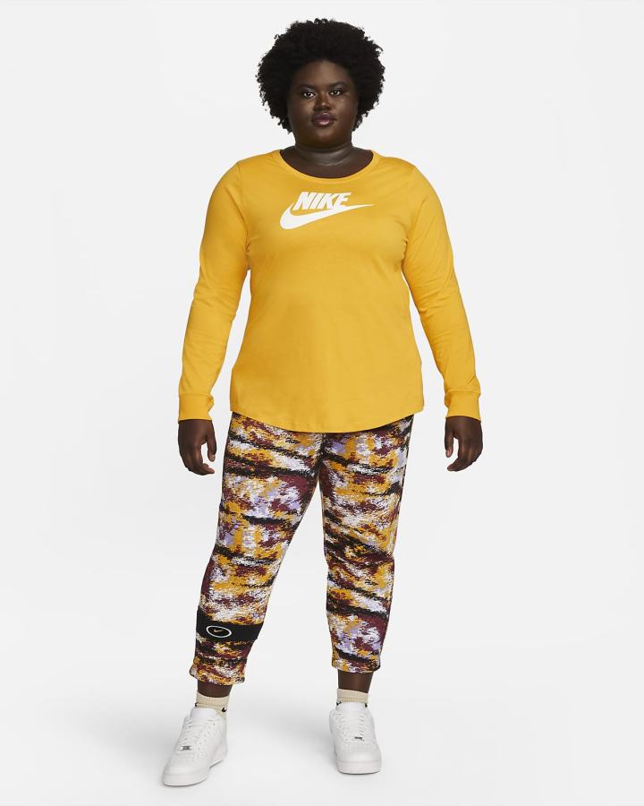 Camiseta Nike Sportswear Long-Sleeve Mujer Amarillo | EQMOV-9068