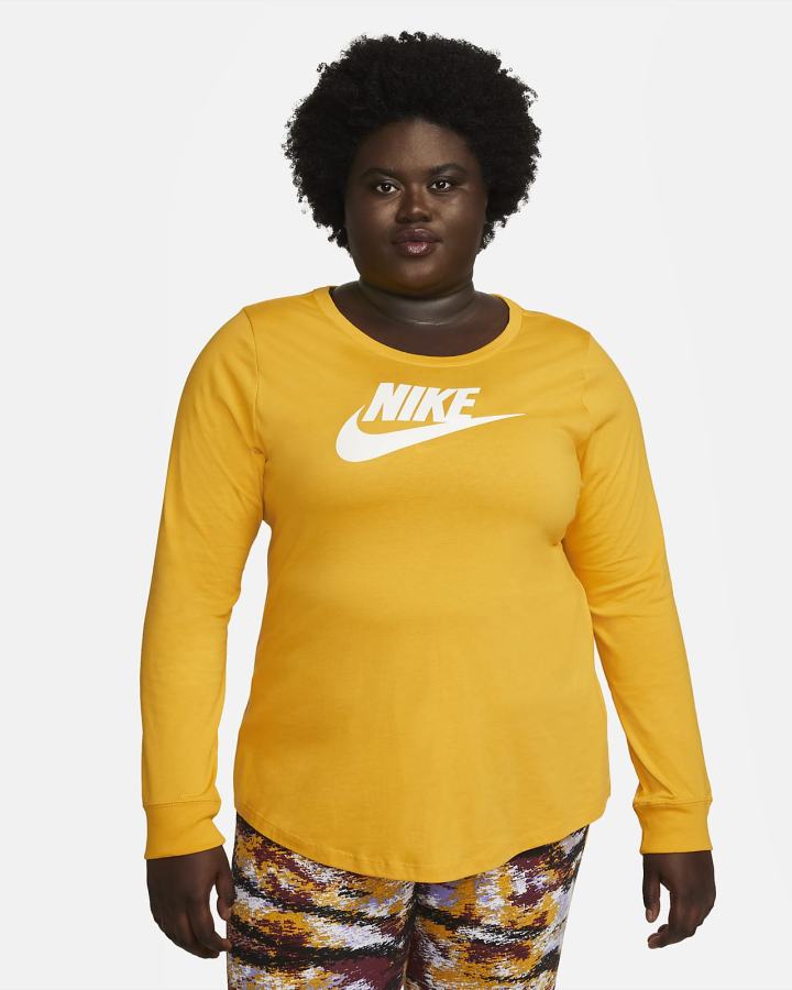 Camiseta Nike Sportswear Long-Sleeve Mujer Amarillo | EQMOV-9068