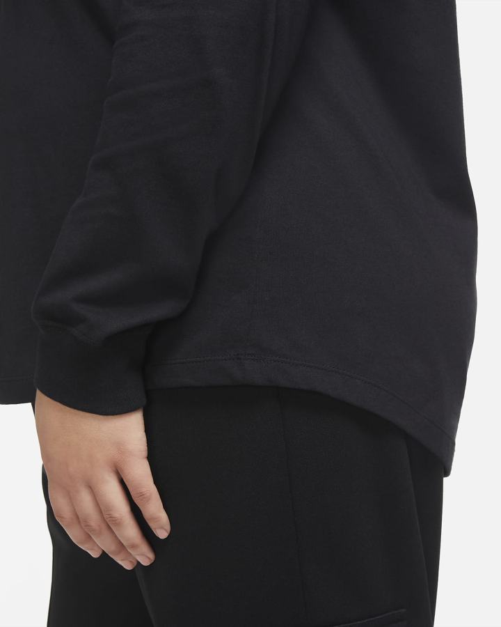 Camiseta Nike Sportswear Long-Sleeve Mujer Negras Blancas | QMLGN-3976