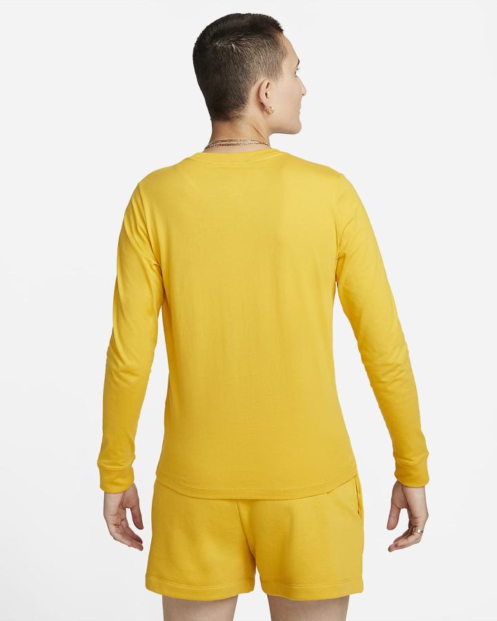 Camiseta Nike Sportswear Long-Sleeve Mujer Amarillo | RYION-6189