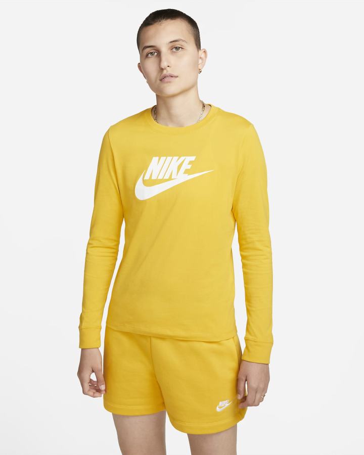 Camiseta Nike Sportswear Long-Sleeve Mujer Amarillo | RYION-6189