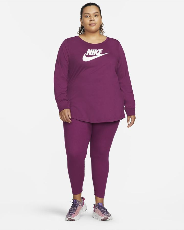 Camiseta Nike Sportswear Long-Sleeve Mujer Burdeos | WDZOS-0237