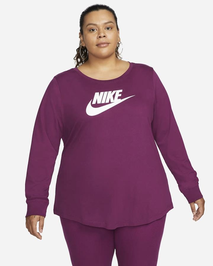 Camiseta Nike Sportswear Long-Sleeve Mujer Burdeos | WDZOS-0237