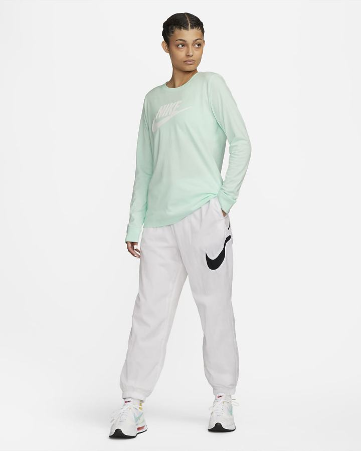 Camiseta Nike Sportswear Long-Sleeve Mujer Verde Menta Blancas | WMCKD-5987