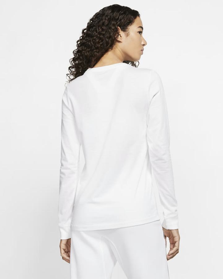 Camiseta Nike Sportswear Long-Sleeve Mujer Blancas Negras | ZNFKR-6381