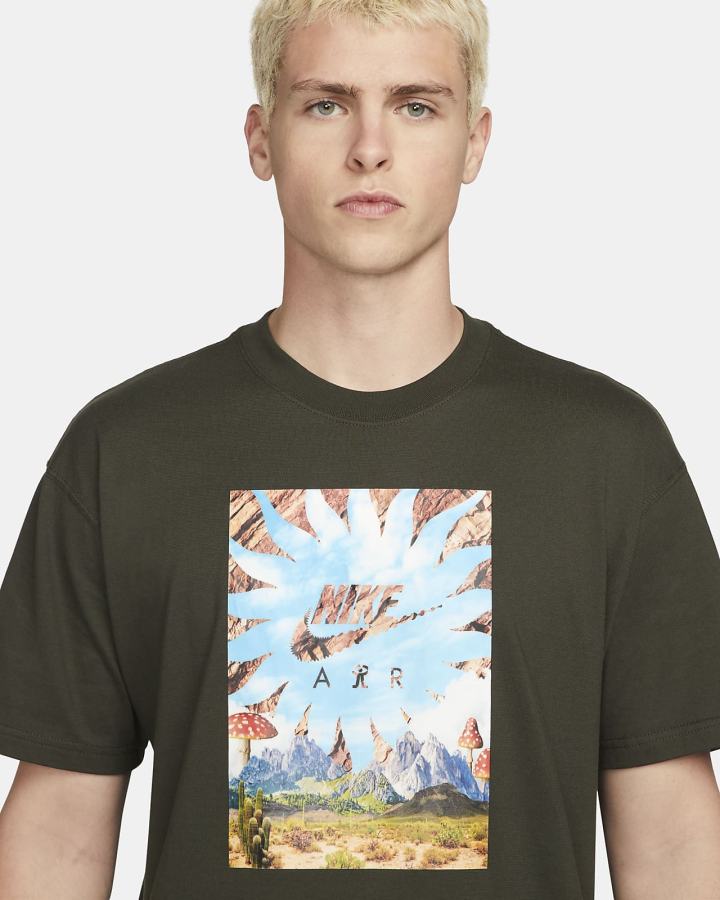 Camiseta Nike Sportswear Max90 Hombre Gris Verde | NHMDQ-0349