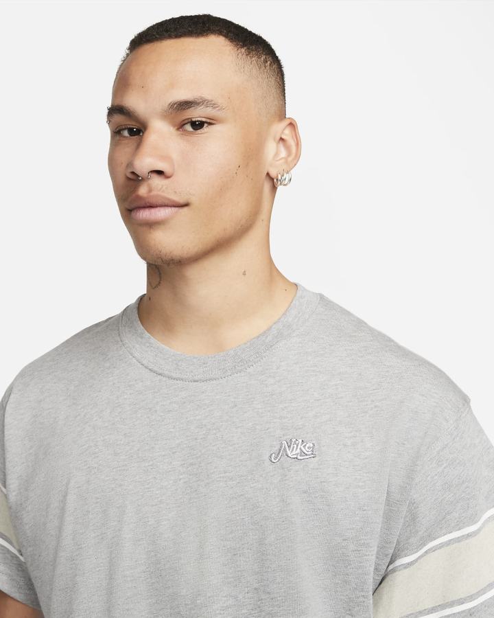 Camiseta Nike Sportswear Max 90 Varsity Hombre Gris Oscuro | JGRZA-3796