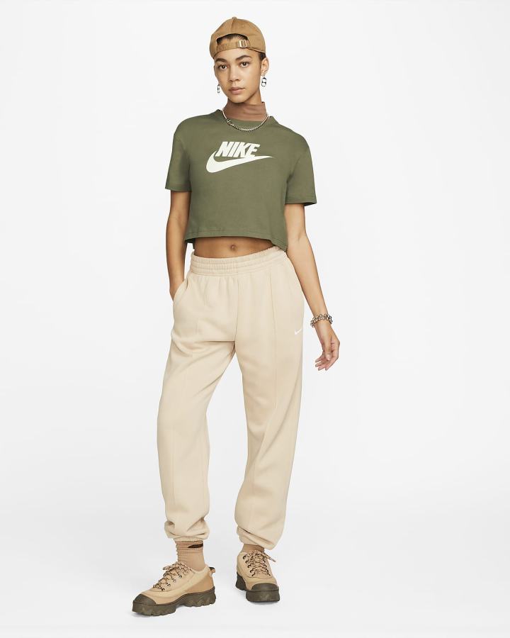 Camiseta Nike Sportswear (Plus Size) Mujer Verde Oliva Blancas | HMNRP-2946
