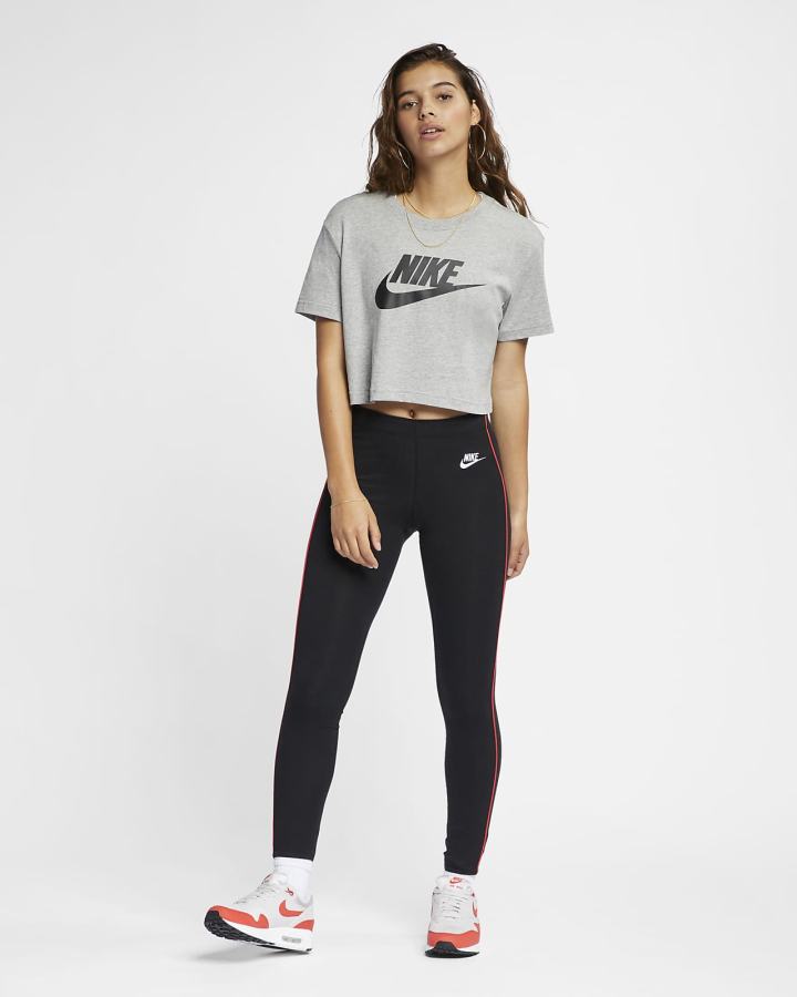 Camiseta Nike Sportswear (Plus Size) Mujer Gris Oscuro Negras | HQEDL-1690