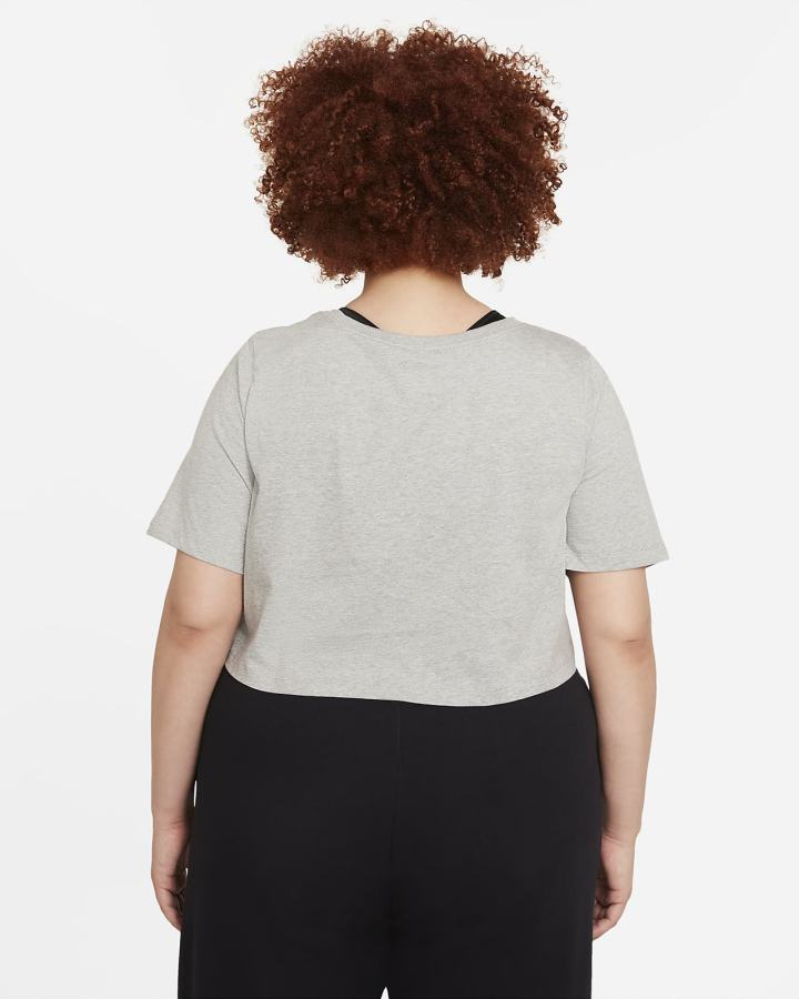 Camiseta Nike Sportswear (Plus Size) Mujer Gris Oscuro | ODHXS-1270
