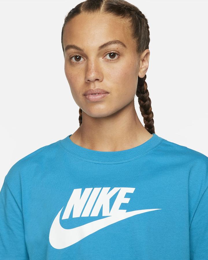 Camiseta Nike Sportswear (Plus Size) Mujer Azules Blancas | OFRCP-0597