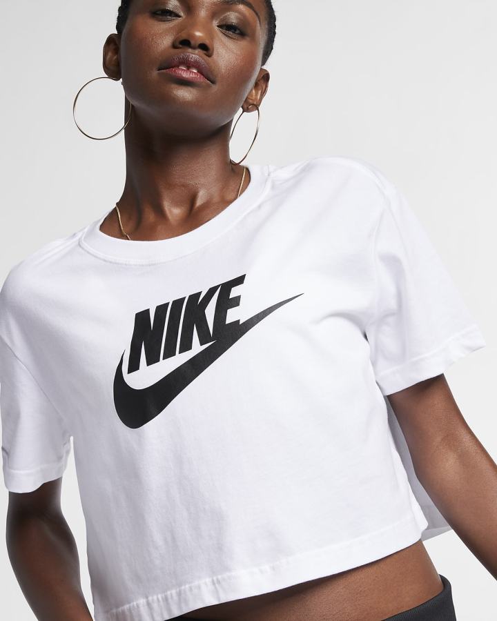 Camiseta Nike Sportswear (Plus Size) Mujer Blancas Negras | RZGXC-7506