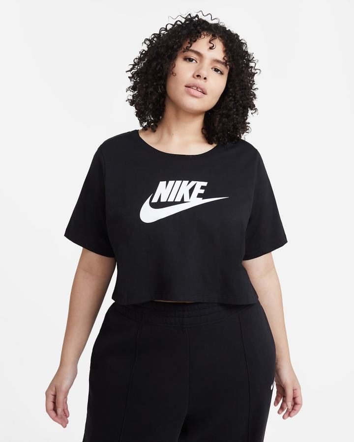 Camiseta Nike Sportswear (Plus Size) Mujer Negras | VAFKM-4978
