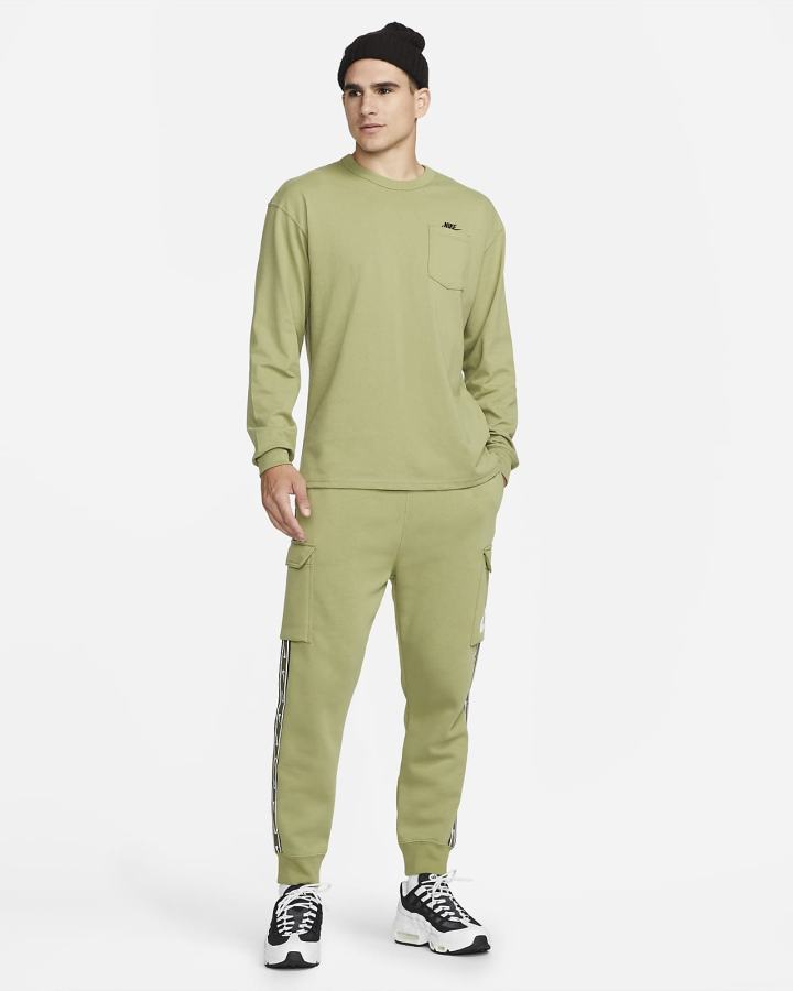 Camiseta Nike Sportswear Premium Essentials Long-Sleeve Pocket Hombre Negras | AITXY-6125