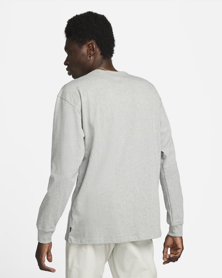 Camiseta Nike Sportswear Premium Essentials Long-Sleeve Pocket Hombre Gris Oscuro Negras | BIEHF-6908