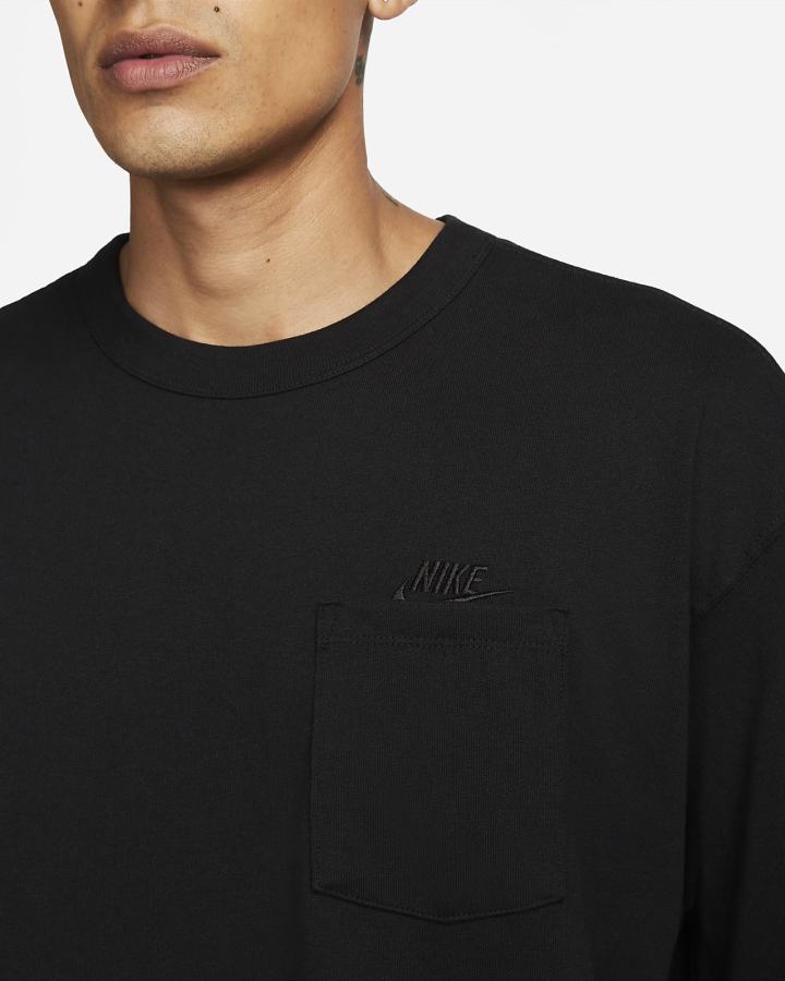Camiseta Nike Sportswear Premium Essentials Long-Sleeve Pocket Hombre Negras | CGITW-6742