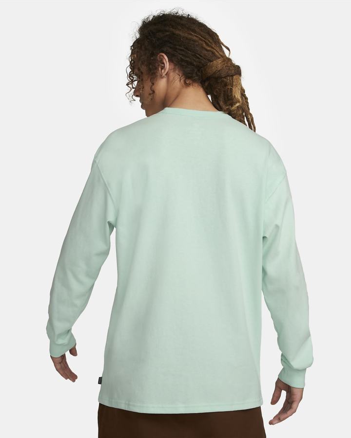 Camiseta Nike Sportswear Premium Essentials Long-Sleeve Pocket Hombre Verde Menta Negras | LZRMO-6354