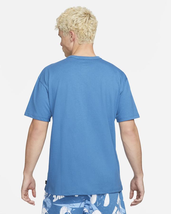 Camiseta Nike Sportswear Premium Essentials Hombre Azules Oscuro Beige Claro | MXVIK-3978