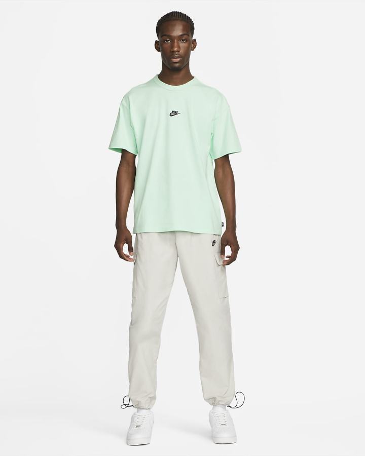 Camiseta Nike Sportswear Premium Essentials Hombre Verde Menta Negras | OBXAL-2936