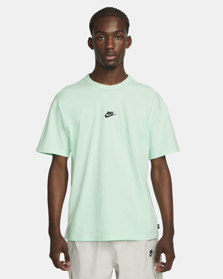 Camiseta Nike Sportswear Premium Essentials Hombre Verde Menta Negras | OBXAL-2936