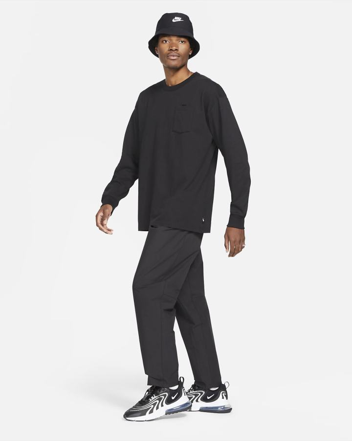 Camiseta Nike Sportswear Premium Essentials Long-Sleeve Pocket Hombre Negras | QHORX-8273