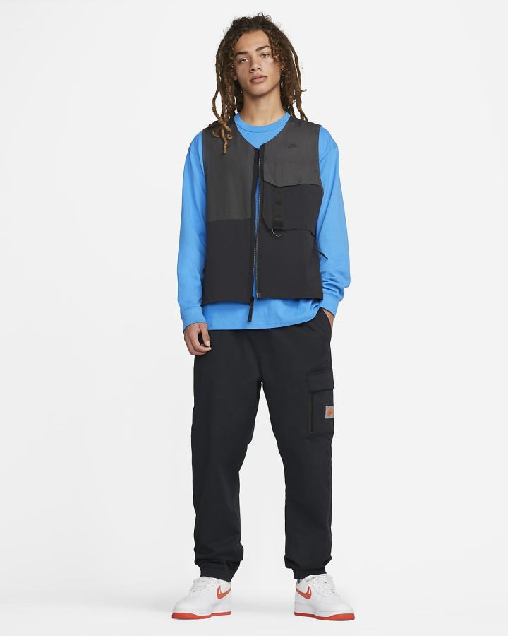 Camiseta Nike Sportswear Premium Essentials Long-Sleeve Pocket Hombre Azules Claro Negras | SIOXD-4385