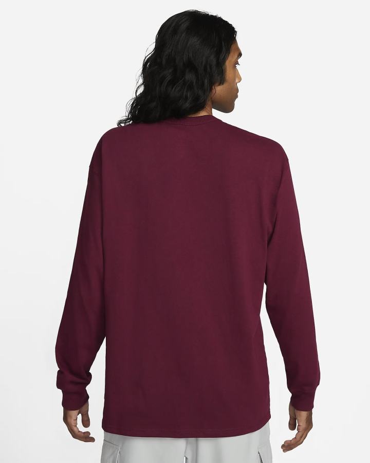 Camiseta Nike Sportswear Premium Essentials Long-Sleeve Pocket Hombre Burdeos | VDTYG-0963