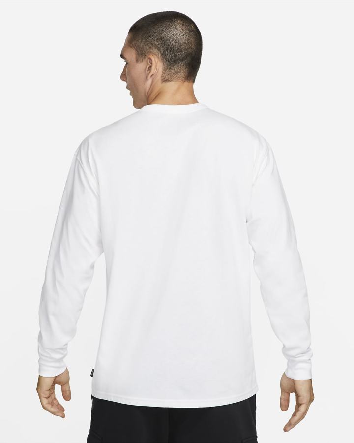 Camiseta Nike Sportswear Premium Essentials Long-Sleeve Pocket Hombre Blancas Negras | YZQLE-7063