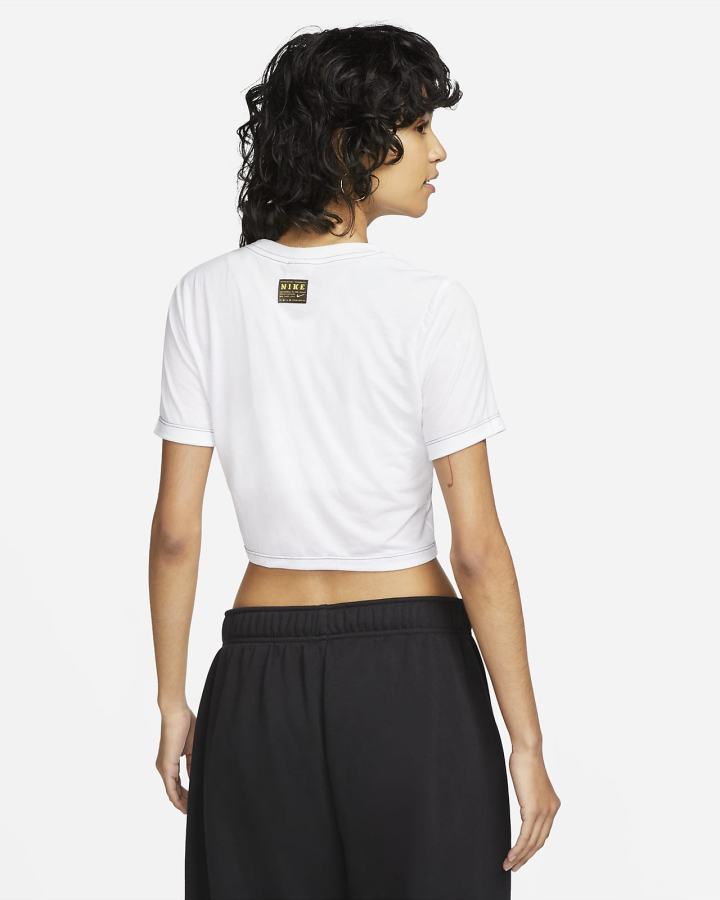 Camiseta Nike Sportswear Slim Fit Cropped Mujer Blancas Gris | NCGUR-2165