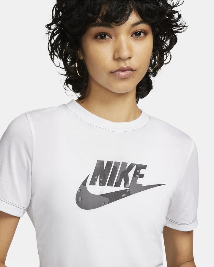 Camiseta Nike Sportswear Slim Fit Cropped Mujer Blancas Gris | NCGUR-2165