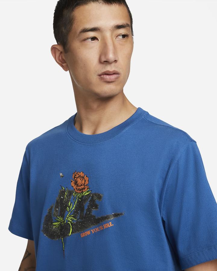 Camiseta Nike Sportswear Sole Hombre Azules Oscuro | HTILM-7136