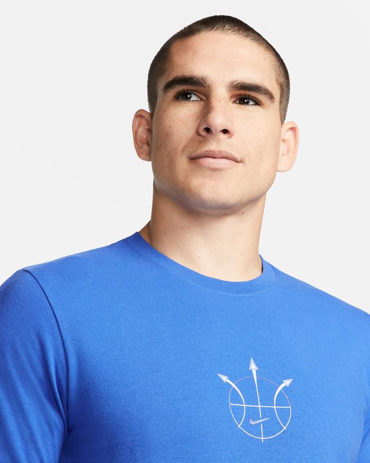 Camiseta Nike Sportswear Summer Hoops Hombre Azul Real Blancas | QUSAR-1039