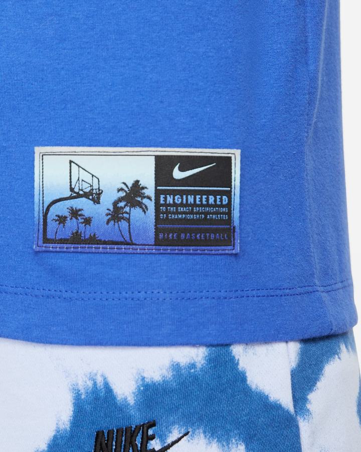 Camiseta Nike Sportswear Summer Hoops Hombre Azul Real Blancas | QUSAR-1039