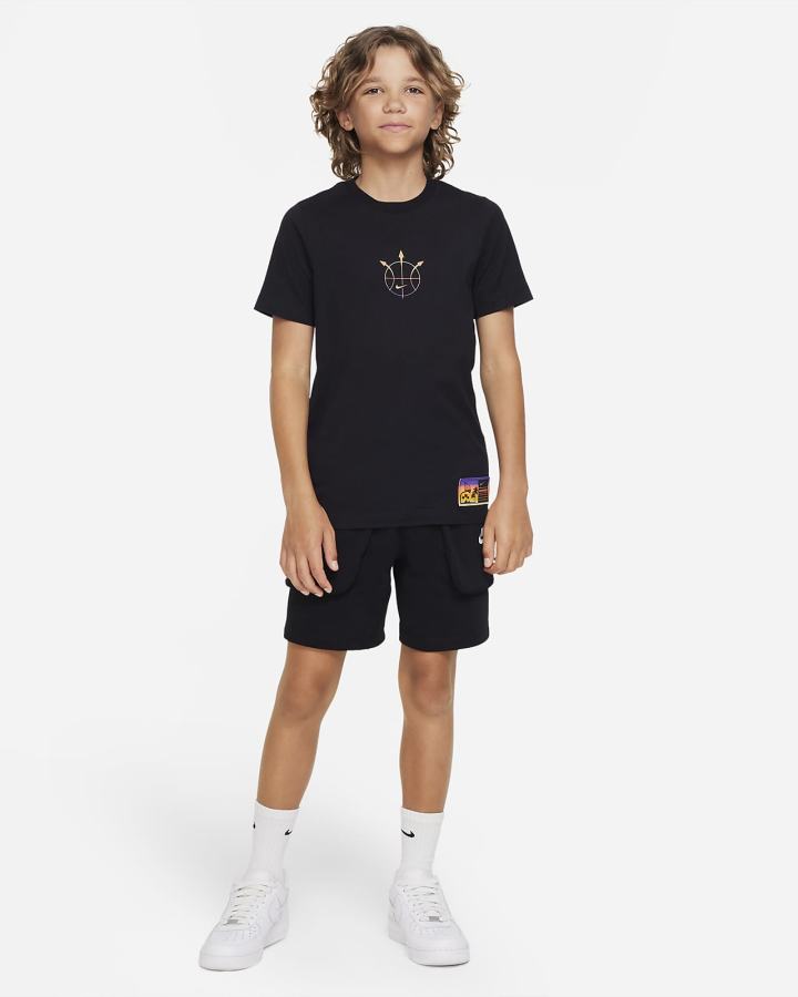 Camiseta Nike Sportswear Summer Hoops Kids Niño Negras | UXWZO-8250