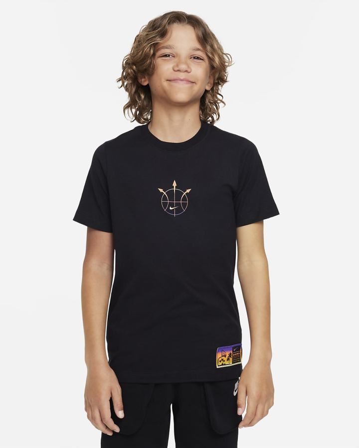 Camiseta Nike Sportswear Summer Hoops Kids Niño Negras | UXWZO-8250