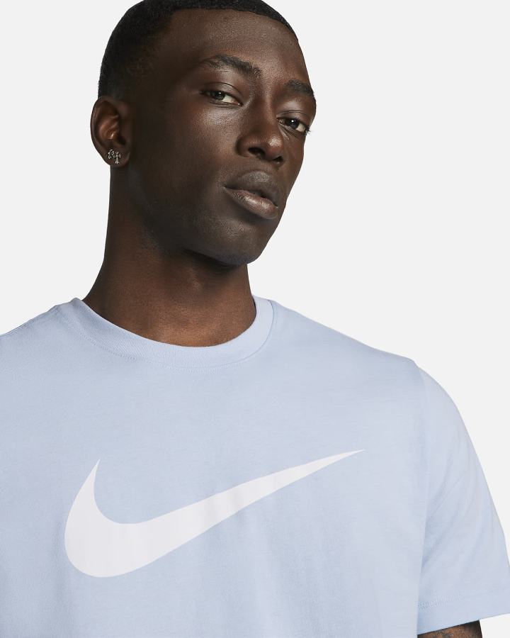 Camiseta Nike Sportswear Swoosh Hombre Azules Claro Blancas | PMWUD-1935
