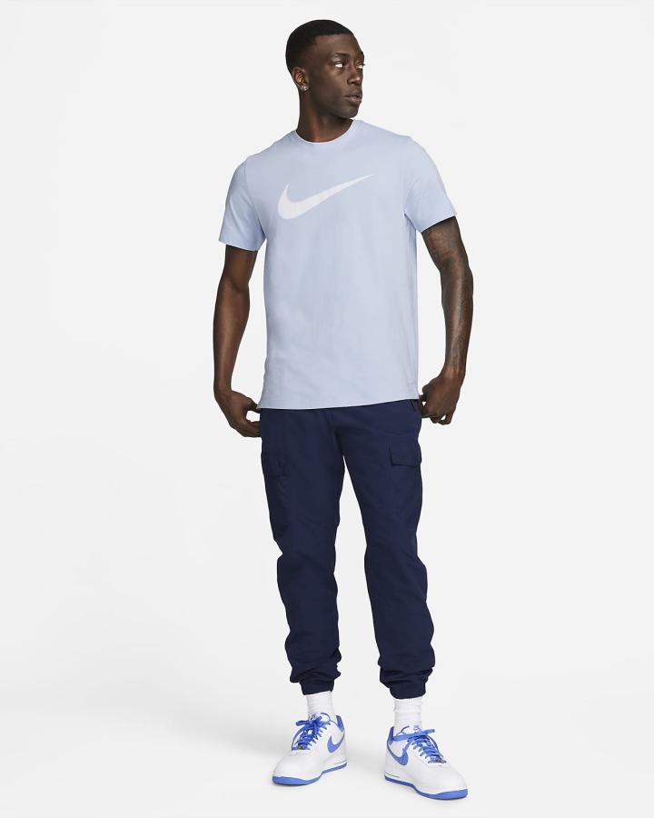 Camiseta Nike Sportswear Swoosh Hombre Azules Claro Blancas | PMWUD-1935