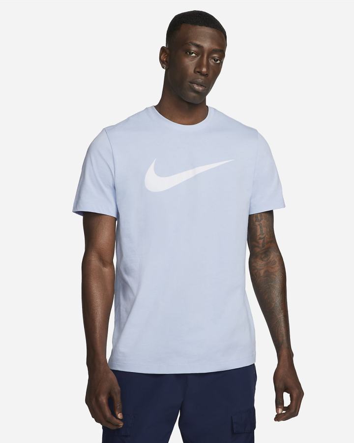 Camiseta Nike Sportswear Swoosh Hombre Azules Claro Blancas | PMWUD-1935