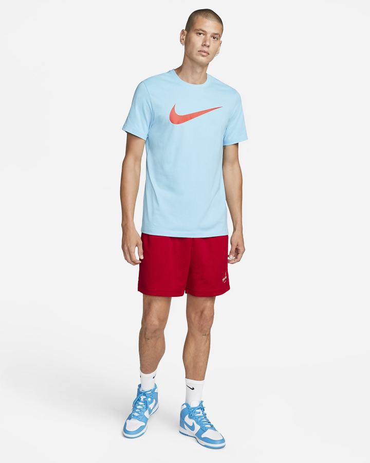 Camiseta Nike Sportswear Swoosh Hombre Azules Rojas Claro | WIDPL-5904