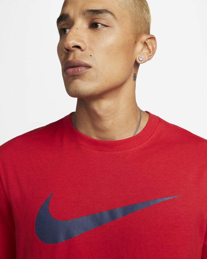 Camiseta Nike Sportswear Swoosh Hombre Rojas Azul Marino | RHTZS-0245